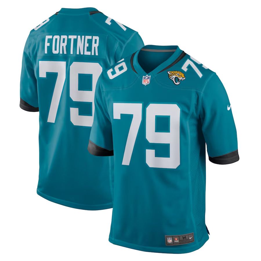 Men Jacksonville Jaguars #79 Luke Fortner Nike Teal Game NFL Jersey->jacksonville jaguars->NFL Jersey